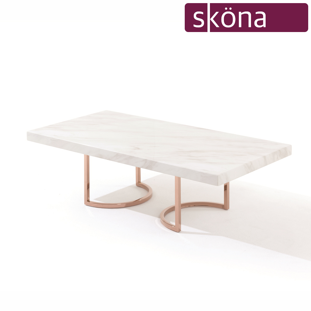 스코나 칼리온 대리석 1200 골드 스틸 거실 테이블