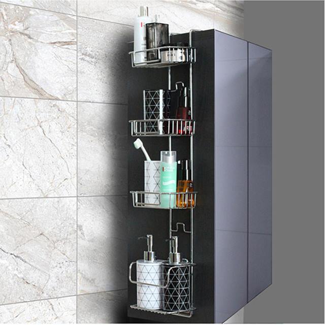 부착식 문걸이선반 욕실 틈새수납 세탁실 철제 선반 4단