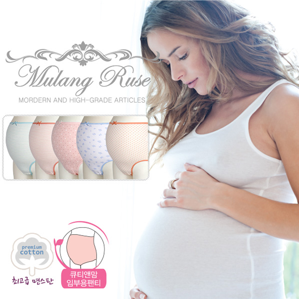 물랑루즈 임산부 속옷 큐티앤맘 면스판 임부 팬티 5매입