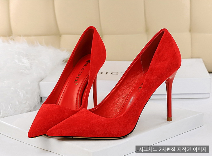 220-265mm 텔리온 9cm 스웨이드 스틸레토 하이힐 8color 빅사이즈 상세 이미지 3