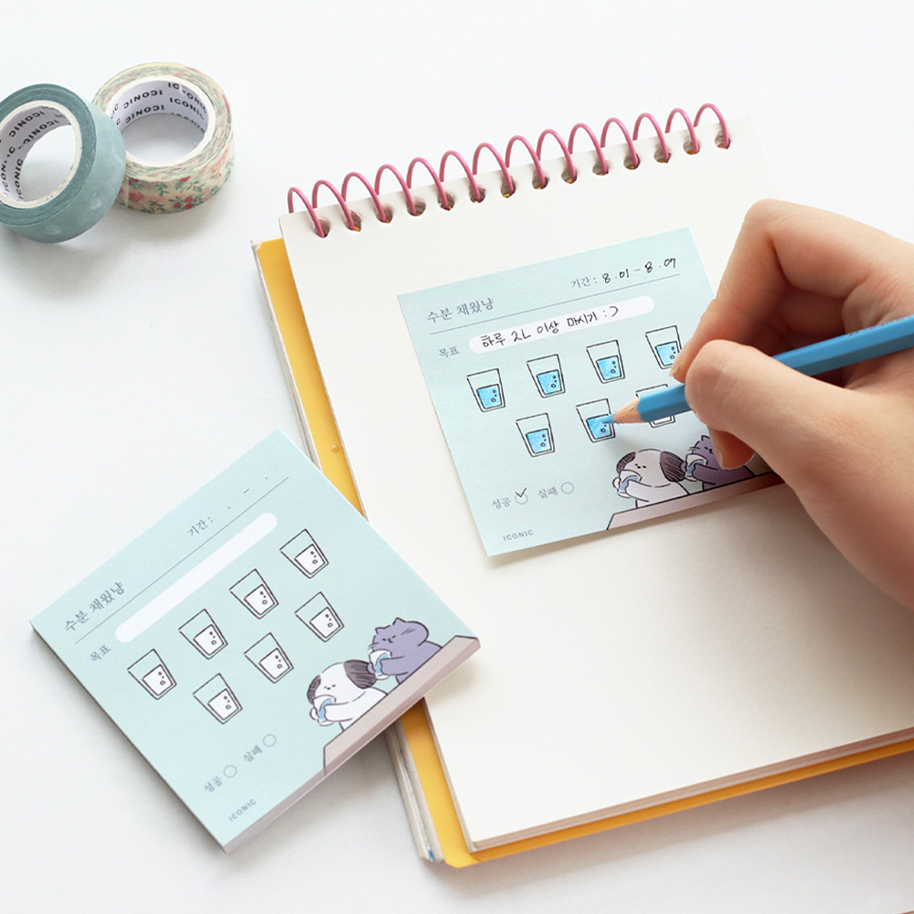 아이코닉 데일리 점착메모지 Diary (접착 체크리스트 스티키 떡메모지 메모패드 문구) 이미지 6
