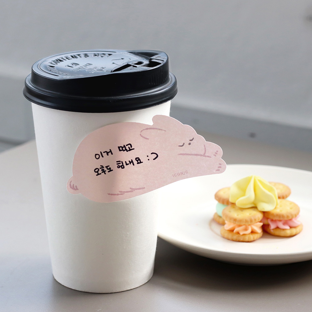 아이코닉 애니멀 점착메모지 화이트베어 (접착 체크리스트 스티키 떡메모지 메모패드 인덱스 인스 스티커 다꾸) - 상세 이미지 5