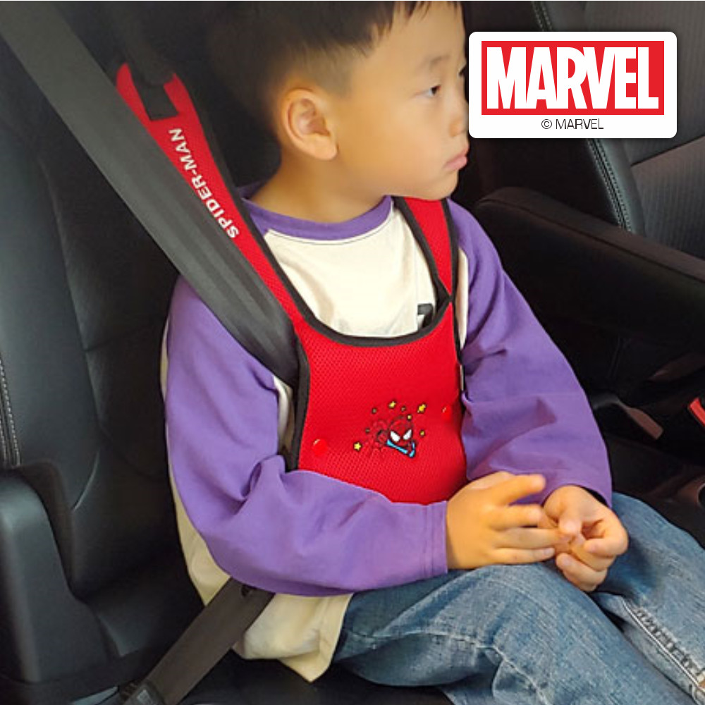 마블 히어로 어린이 어깨끈 안전벨트가드 안전벨트 가이드 위치조절 패드