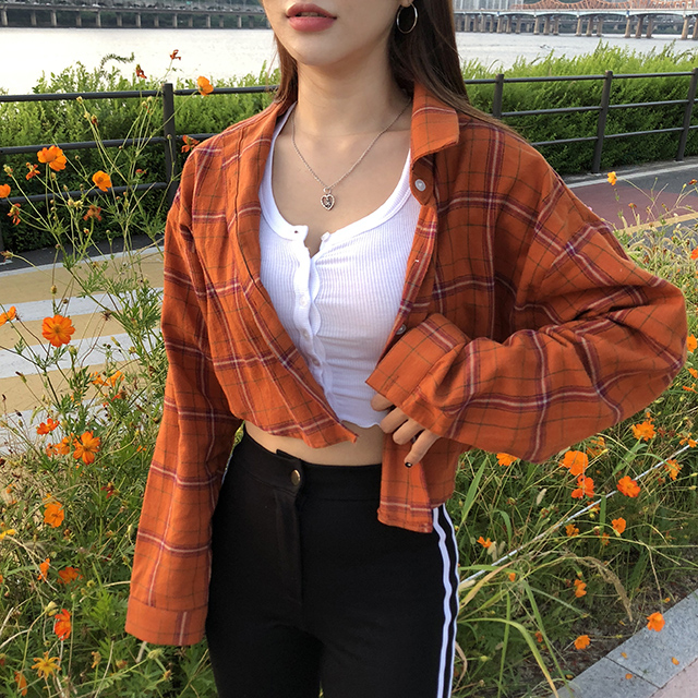 필수템 잔프릴 골지 단추 긴팔 크롭티 7color 이미지 8