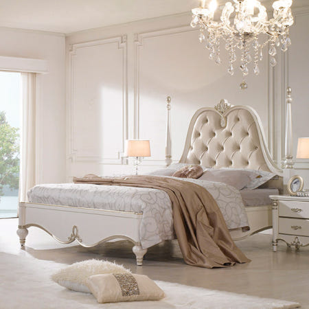 유캐슬 아벨리아 원목 침실 가구 엔틱 킹 K 침대 프레임 (매트리스 선택)