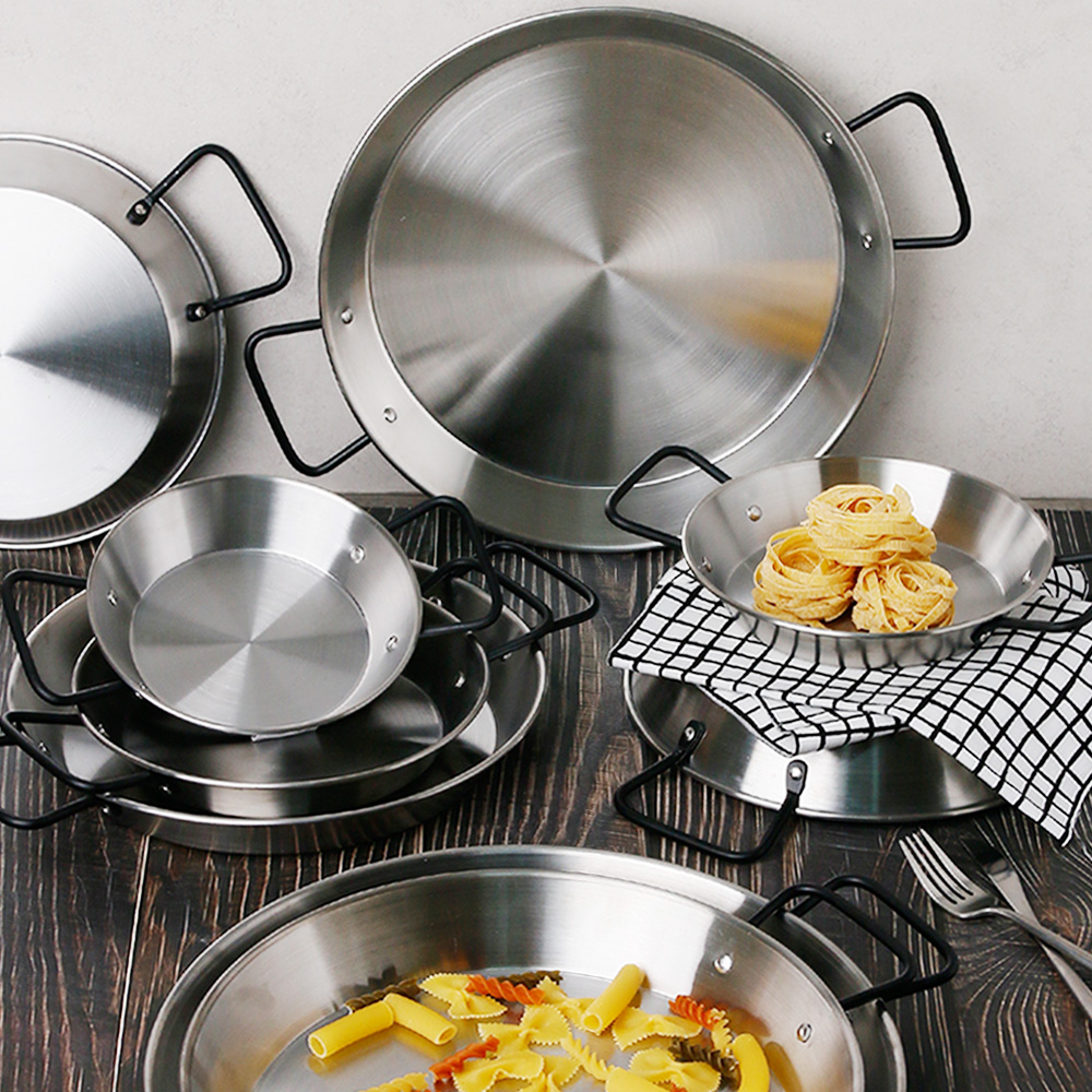 국내생산 304스텐 빠에야팬 접시 후라이팬 브런치팬 32cm, 스텐 - 상세 이미지 5