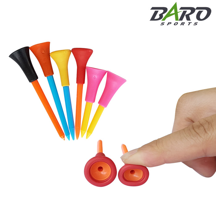 [바로스포츠] 고무헤드플라스틱티 클럽헤드보호 골프티(6개 한세트)