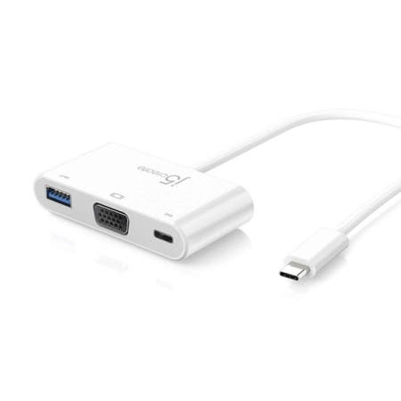 JCA378 USB Type-C to VGA & USB 3.0 with Power Delivery