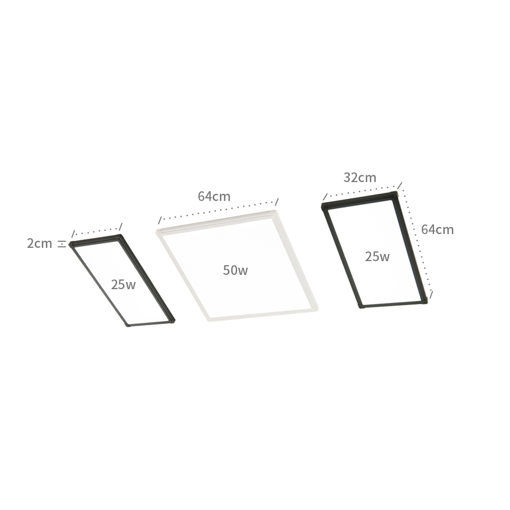 울트라 LED 거실등 엣지등 평판 100W 화이트 주광색 + 화이트 주광색 x 640mm + 320mm x 2 - 상세 이미지 5