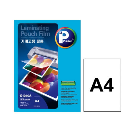 (프린텍) 광택 코팅필름 A4 G1040A 100매, 150mic /코팅/필름지