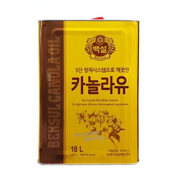 CJ 제일제당 백설 카놀라유 18L 규소수지 채종유 : 가마랑