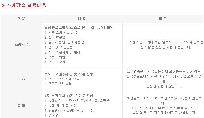 하이원리조트 어린이 스키강습 보드강습 3시간 강습권 판매처 상세 정보 이미지 4