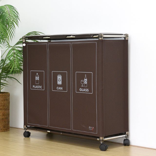 재활용분리수거함 대용량 쓰레기 가정용 분리수거함 3단 분리수거트롤리