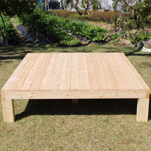 야외테이블 원목 조립식평상 테라스 피크닉 정원 평상마루 세트 600X600