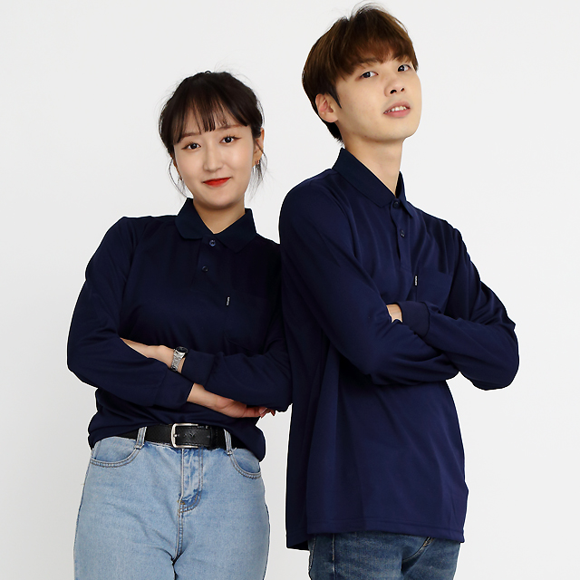 (16color)쿨론기능성곤색긴팔티셔츠 식당유니폼 단체티셔츠 가게티로고제작 홀서빙복 - 상세 이미지 4