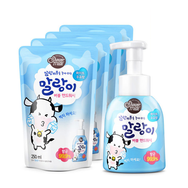 말랑카우 말랑이 버블 핸드워시 300ml 용기 1개+250ml 리필 4개 - 상세 이미지 2