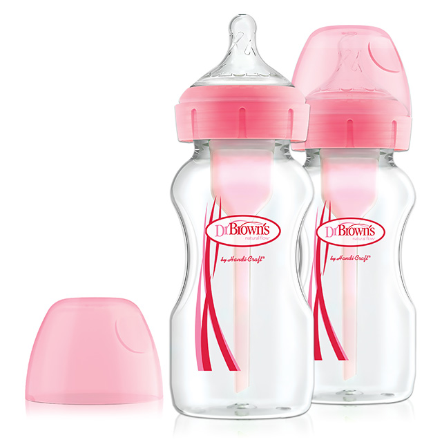 닥터브라운 옵션스플러스 PP컬러젖병 270ml 2P -와이드넥 핑크 블루 퍼플-배앓이방지 - 상세 이미지 2