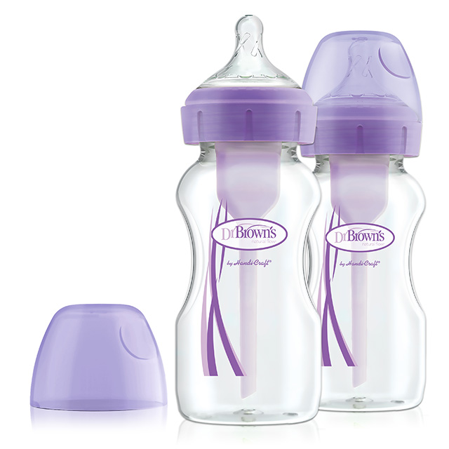 닥터브라운 옵션스플러스 PP컬러젖병 270ml 2P -와이드넥 핑크 블루 퍼플-배앓이방지 - 상세 이미지 4