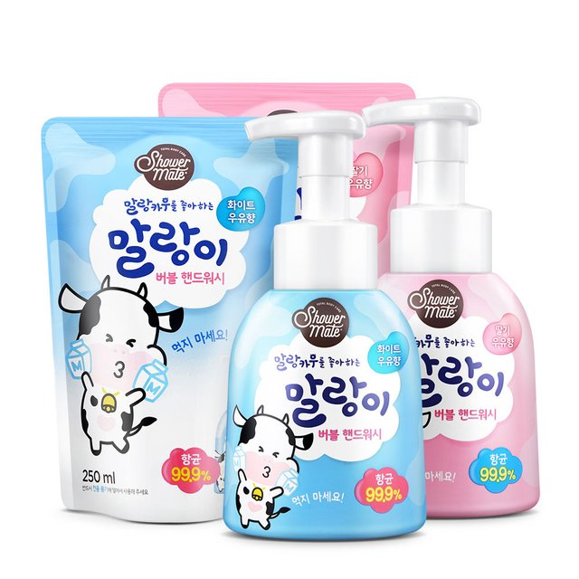 말랑카우 말랑이 버블 핸드워시 항균 손세정제 / 본품 300ml 리필 250ml