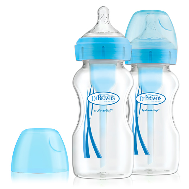닥터브라운 옵션스플러스 PP컬러젖병 270ml 2P -와이드넥 핑크 블루 퍼플-배앓이방지 - 상세 이미지 3