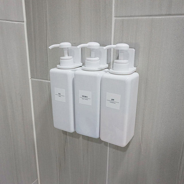 화이트 디스펜서홀더 (욕실 샴푸 벽걸이) 10p - 메인 이미지