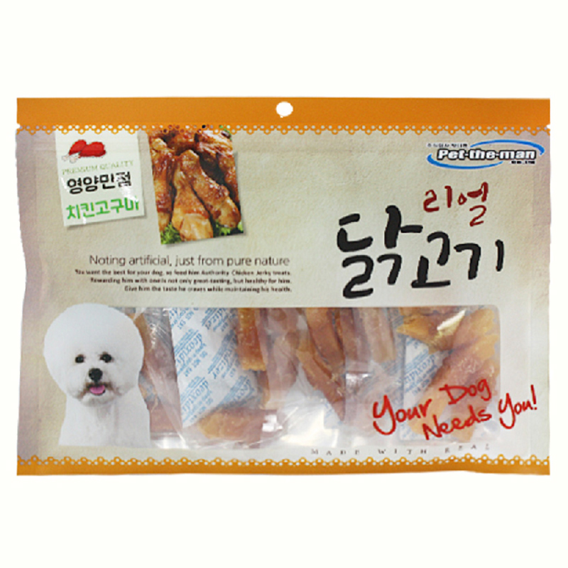 대용량 강아지 사사미 간식 헬로도기 리얼 훈제 닭고기 치킨 고구마, 300g, 1개 - 메인 이미지