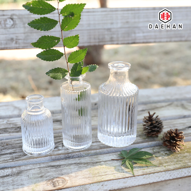 글라스 유리 꽃 화병 미니 디퓨저병 시약병 인테리어오브제 한송이 꽃병 FV-002