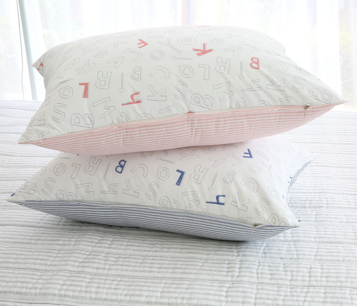 모달 알러지케어 알파벳 키즈누빔 베개커버 5070