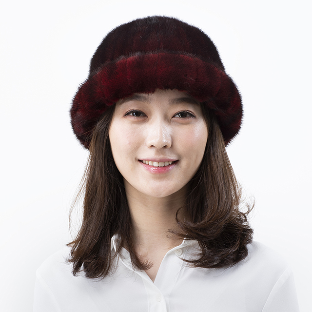 우리모피 풍성 풀스킨 북미산 장미 밍크모자 - 상품 이미지
