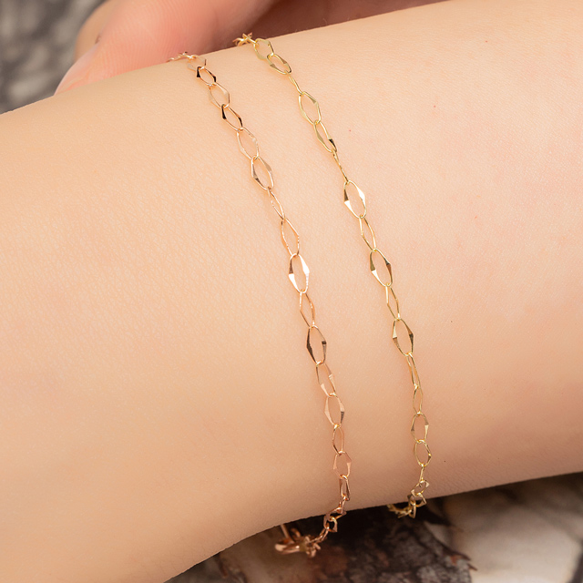 14k 문 체인 금 팔찌