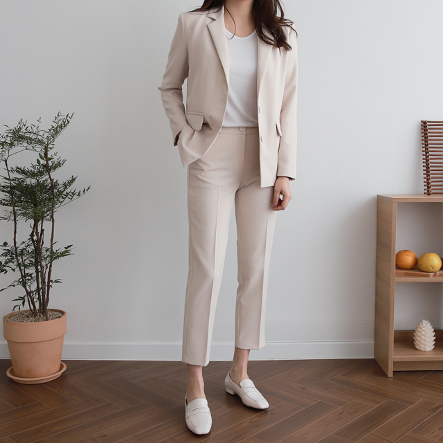 웨딩수트 결혼식 하객룩 여성 셋업 수트 정장 세트