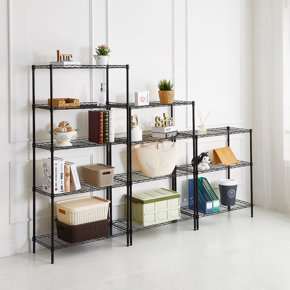 할메이드 주방 베란다 메탈 다용도 수납 정리 앵글 조립식 무볼트 철제선반 750 3단