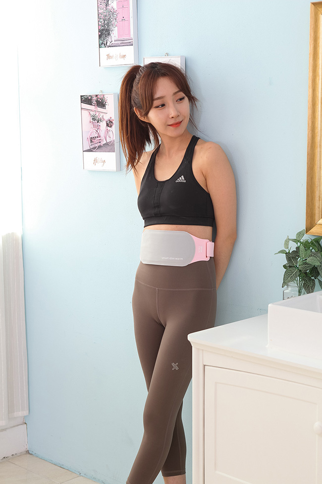 웨어텍 배찜질기 스마트 슬림웜 온열복대 발열 허리 복부 생리 휴대용 벨트