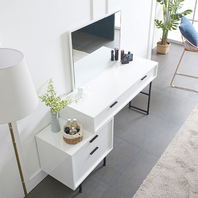 루카스 수납 화장대 확장형 콘솔 거울 세트 1200 - 상세 이미지 4