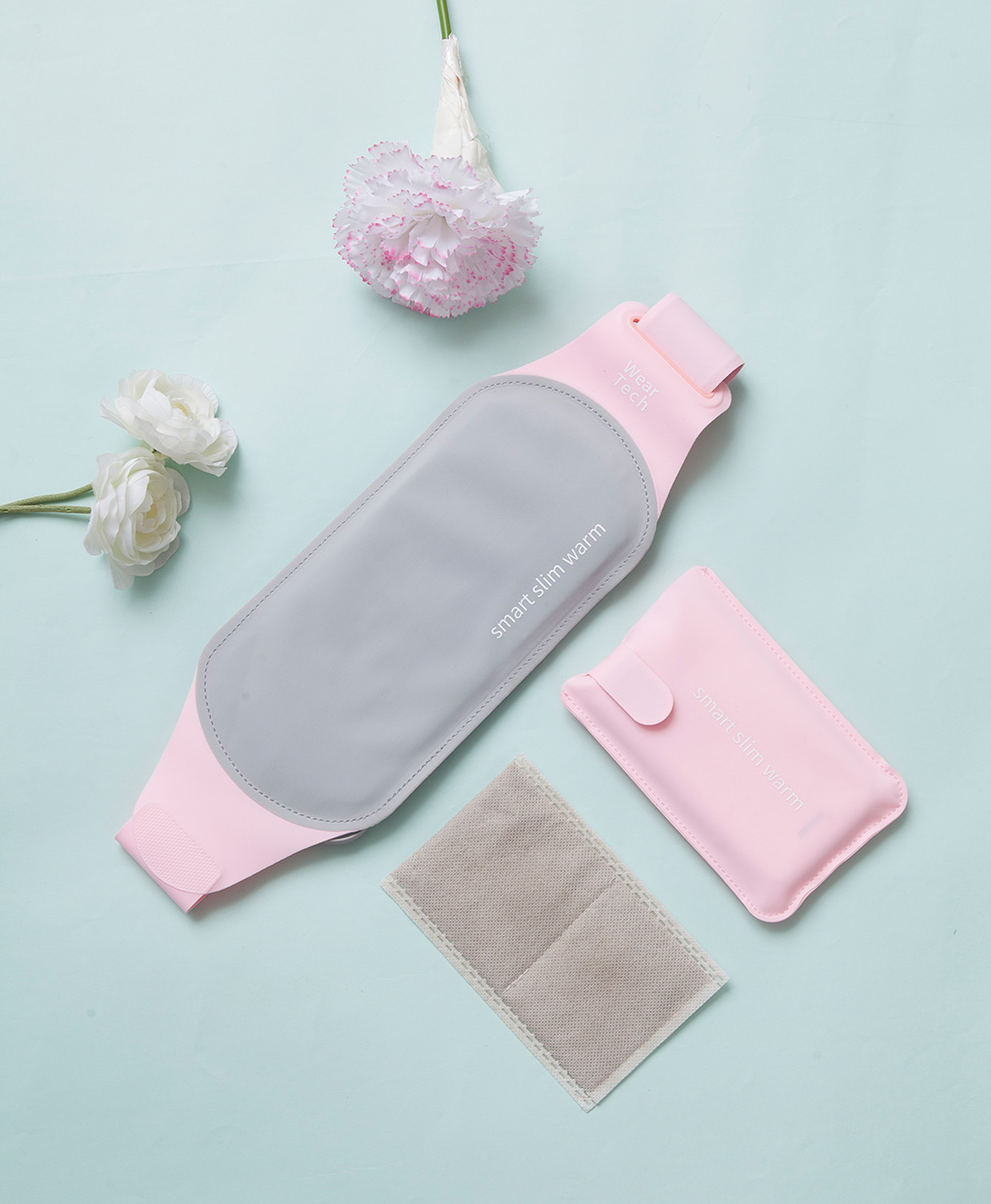 웨어텍 배찜질기 스마트 슬림웜 온열복대 발열 허리 복부 생리 휴대용 벨트