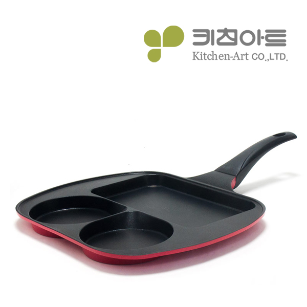 키친아트 계란 후라이팬 에그팬 브런치 3구 스테이크 - 상세 이미지 3