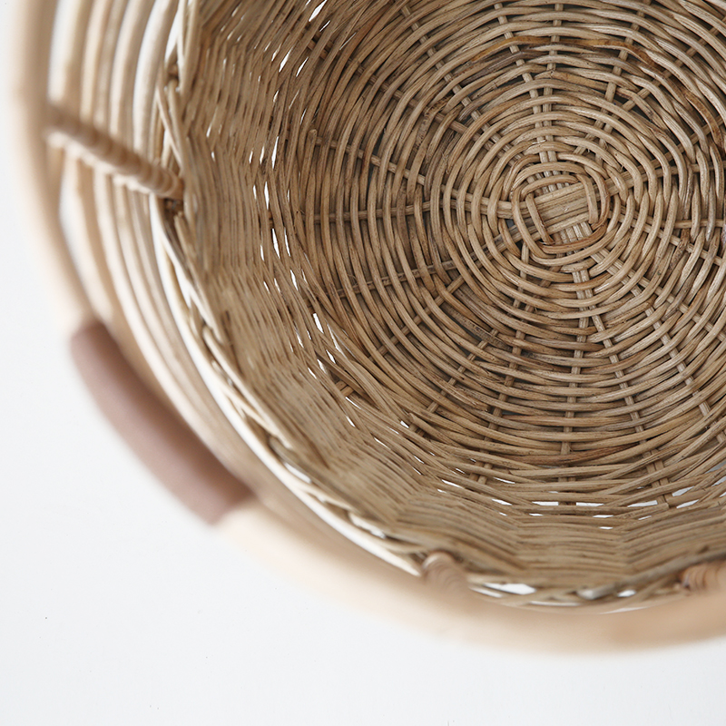 라탄바구니 가죽손잡이 수납 바스켓 정리 세탁 대형바구니 인형 빨래 담요