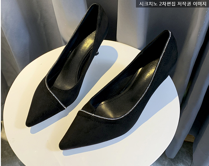 포엘비 7cm 큐빅 스웨이드 펌프스 구두 2color 상세 이미지 13