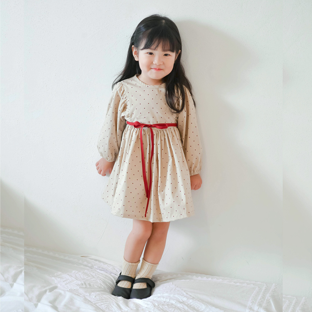 베르도트원피스 여아 아동 베이지 보통핏 면