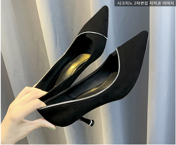 포엘비 7cm 큐빅 스웨이드 펌프스 구두 2color 상세 이미지 17