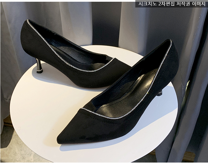 포엘비 7cm 큐빅 스웨이드 펌프스 구두 2color 상세 이미지 16