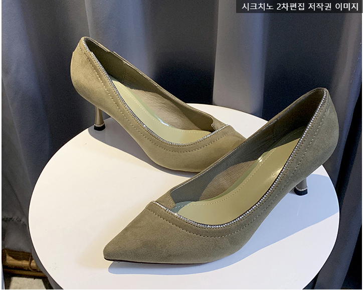 포엘비 7cm 큐빅 스웨이드 펌프스 구두 2color 상세 이미지 27