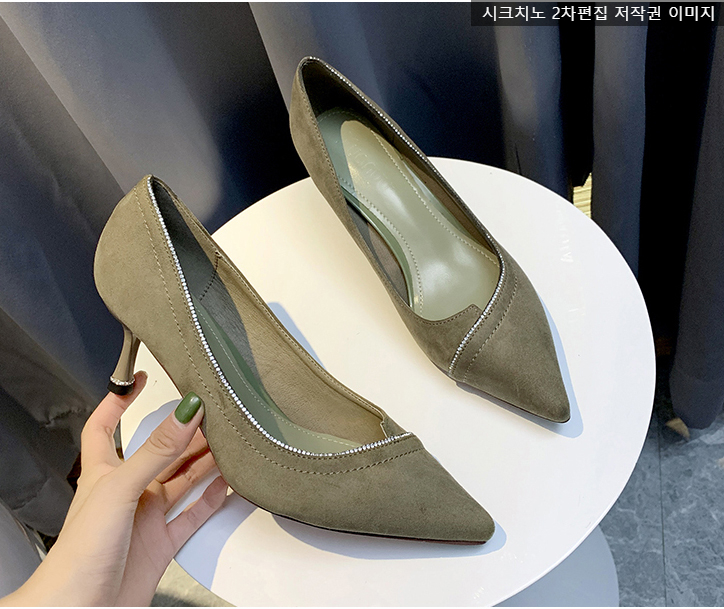 포엘비 7cm 큐빅 스웨이드 펌프스 구두 2color 상세 이미지 40