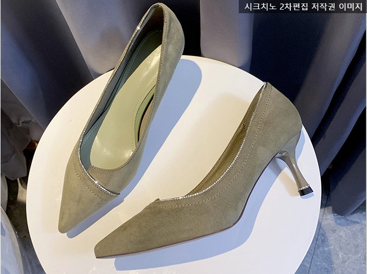 포엘비 7cm 큐빅 스웨이드 펌프스 구두 2color 상세 이미지 28