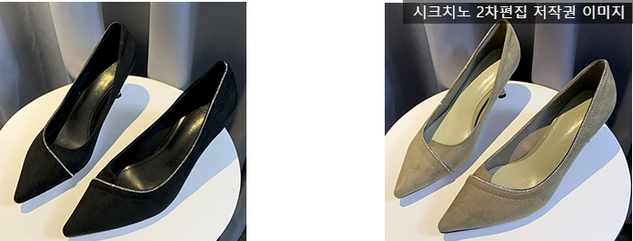 포엘비 7cm 큐빅 스웨이드 펌프스 구두 2color 상세 이미지 1