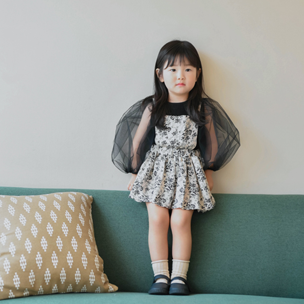 에스토 멜빵스커트 여아 아동 아이보리 보통핏 면 - 상세 이미지 2