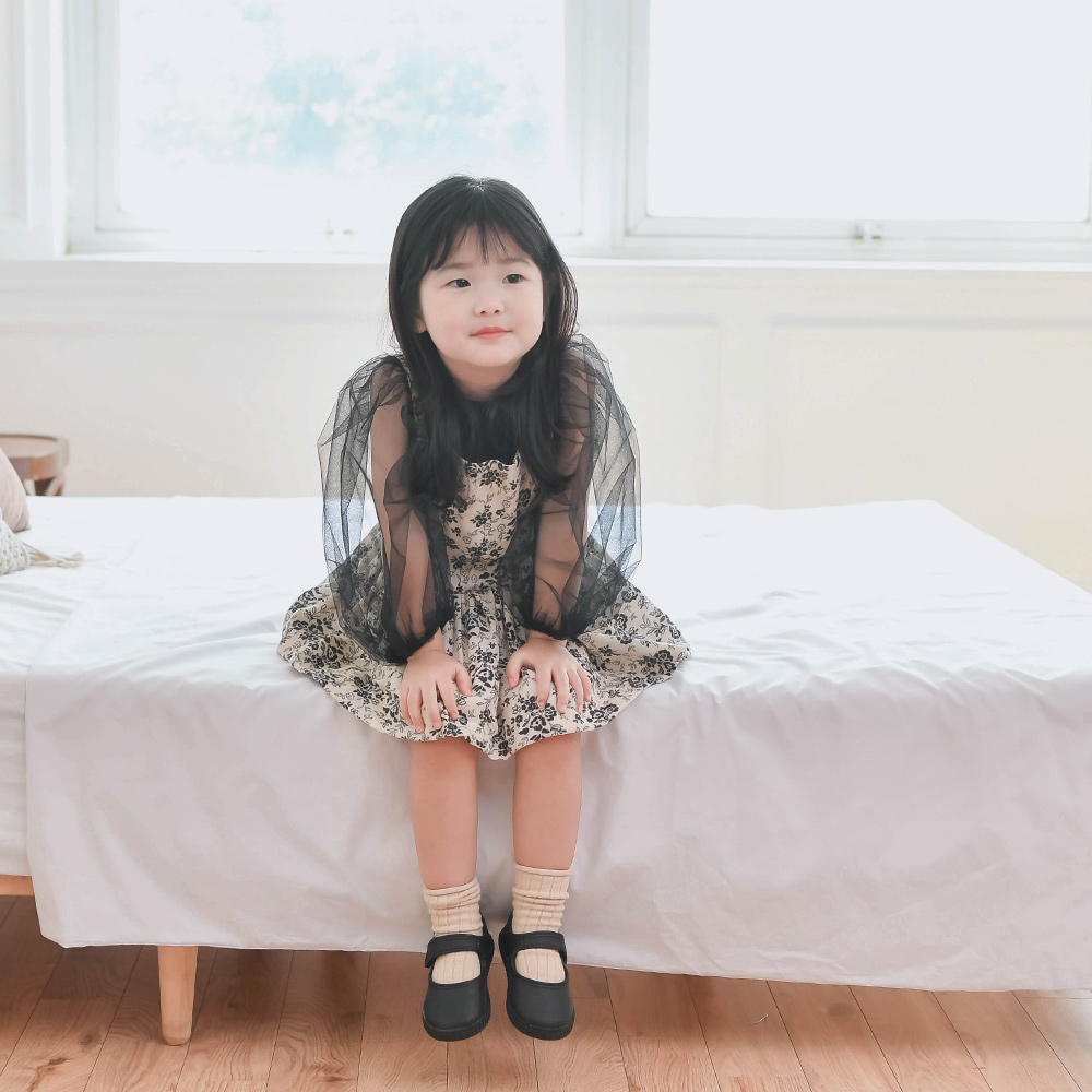 에스토 멜빵스커트 여아 아동 아이보리 보통핏 면 - 상세 이미지 5