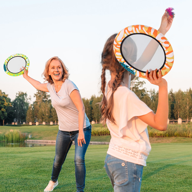 아이워너 2in1 바운싱 패드 프리즈비+배드민턴 안전