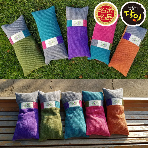 편백나무 큐브칩 전통색상 블럭 베개 추석선물 명절선물 선물 신현공예