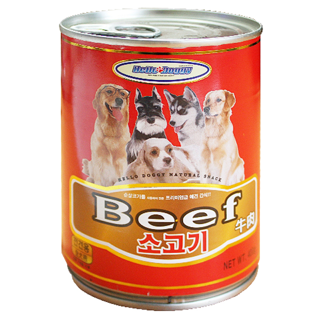 헬로도기 대용량 애견 간식 캔 소고기, 400g, 24개 - 상세 이미지 2